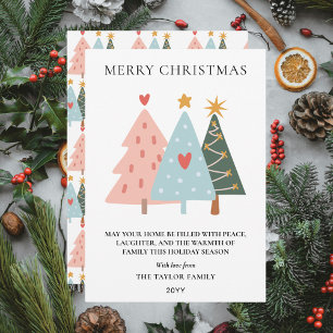 Cartes Pour Fêtes Annuelles Arbres de Noël scandinaves pastel doux