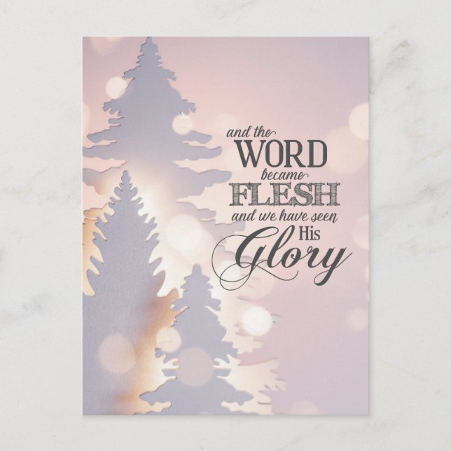 Cartes Pour Fêtes Annuelles Arbres de Noël simples Bible chrétienne Verse (Devant)