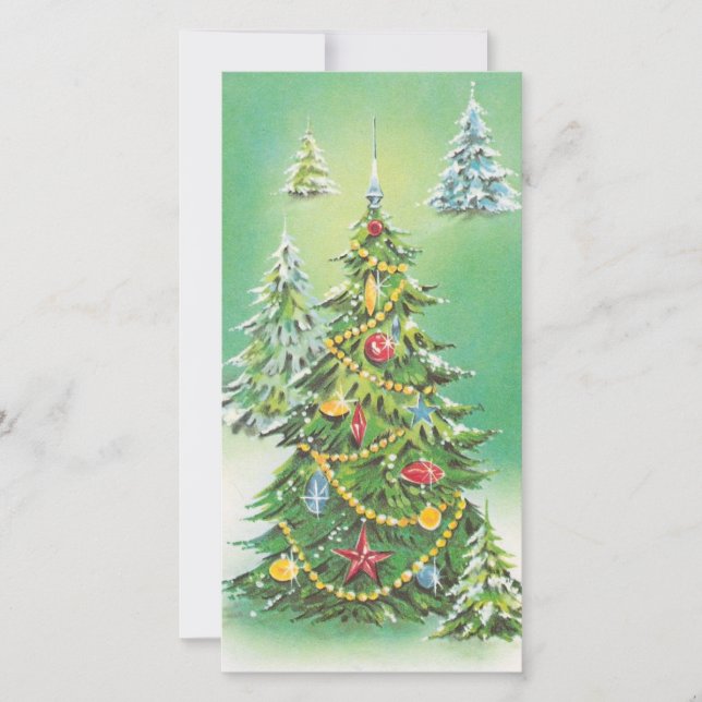 Cartes Pour Fêtes Annuelles Arbres de Noël vintage (Devant)