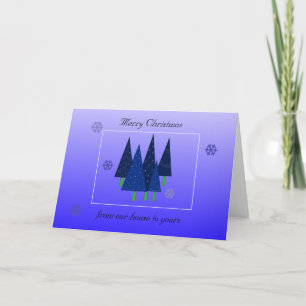 Cartes Pour Fêtes Annuelles Arbres de Noël Whimsical Bleu