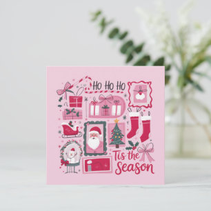 Cartes Pour Fêtes Annuelles Arbres de Noël Xmas C'est La Saison Fêtes Santa