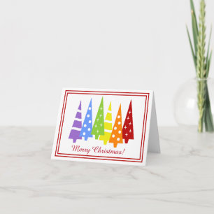 Cartes Pour Fêtes Annuelles Arbres de vacances Rainbow