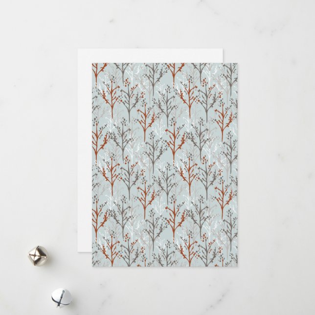 Cartes Pour Fêtes Annuelles Arbres de voeux de vacances Forêt (Devant/Arrière en situation)