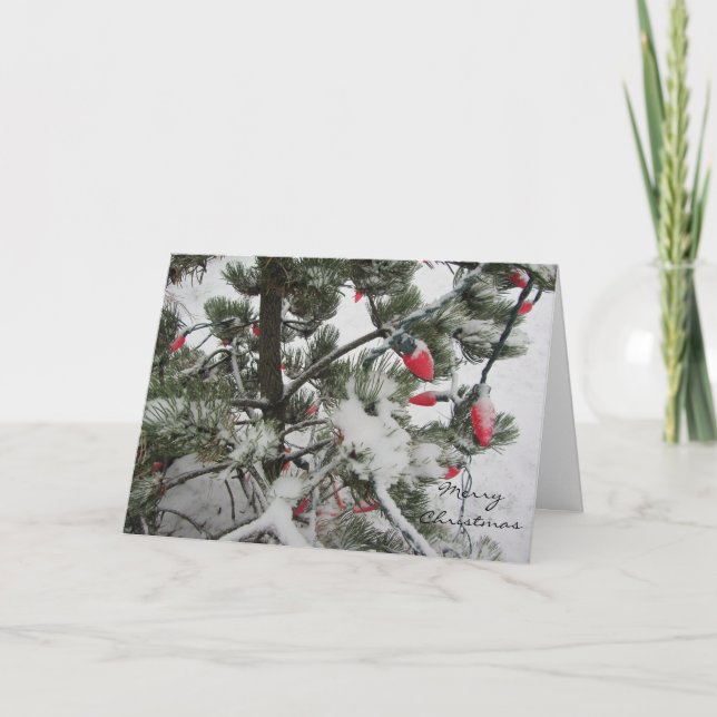 Cartes Pour Fêtes Annuelles Arbres d'hiver chargés de neige (Devant)
