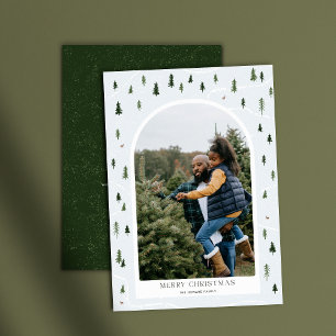 Cartes Pour Fêtes Annuelles Arbres d'hiver joyeux Noël 1 arche photo