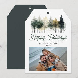 Cartes Pour Fêtes Annuelles Arbres d'hiver modernes Photo de Noël