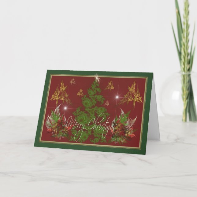 Cartes Pour Fêtes Annuelles Arbres et bouquets de Noël (Devant)