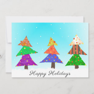 Cartes Pour Fêtes Annuelles Arbres et neige