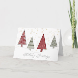 Cartes Pour Fêtes Annuelles Arbres Gold Snowflakes Noël Salutation