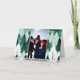 Cartes Pour Fêtes Annuelles Arbres modernes d'hiver Scène de neige 1 Photo No