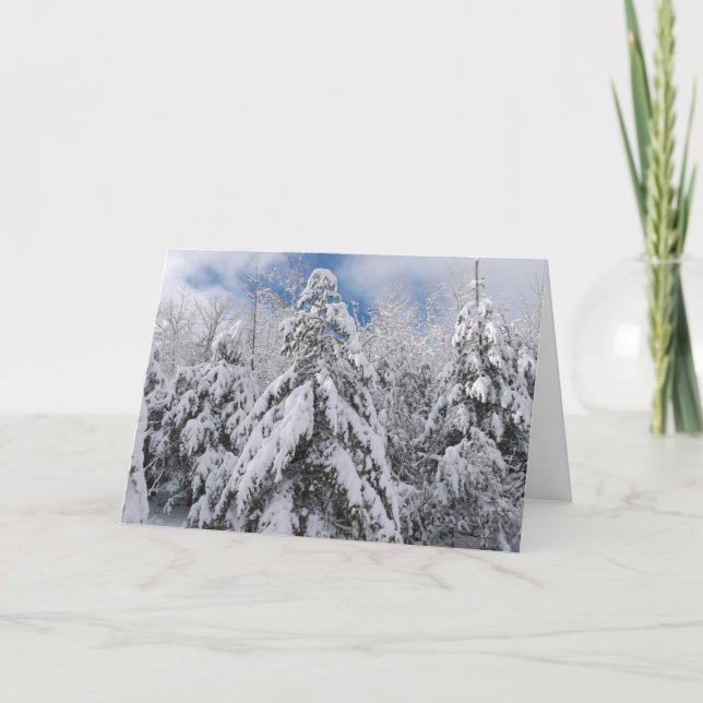 Cartes Pour Fêtes Annuelles Arbres neigeux (Devant)