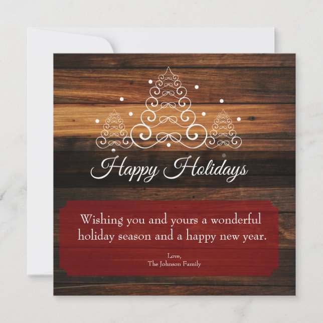 Cartes Pour Fêtes Annuelles Arbres rustiques (Devant)