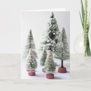 Cartes Pour Fêtes Annuelles Arbres vintages de brosse de bouteille