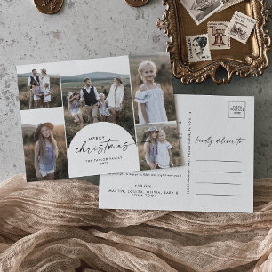 Cartes Pour Fêtes Annuelles Arc Boho moderne Multiphoto Nouvelles de la famill