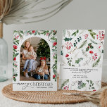Cartes Pour Fêtes Annuelles Arc botanique chic moderne 1 Photo Joyeux Noël<br><div class="desc">Cette collection présente des fleurs rouges aquarelles,  des baies et de la verdure hivernale avec une typographie moderne et élégante,  avec un motif botanique d'hiver.</div>