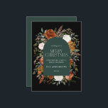 Cartes Pour Fêtes Annuelles Arc botanique élégant et fleuri vert<br><div class="desc">Design de carte de Noël floral à l'aquarelle rustique. Avec de belles rouille,  terre cuite,  noir et sauge vert pampas herbe eucalyptus détails de l'aquarelle botanique de l'herbe eucalyptus. Ce design de vacances moderne est sûr de définir le style pour votre saison de vacances</div>