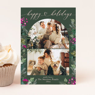 Cartes Pour Fêtes Annuelles Arc botanique rose rustique 2 Photo