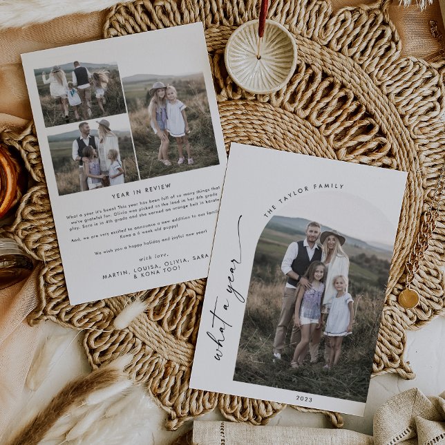 Cartes Pour Fêtes Annuelles Arc de Boho moderne Quel an photo Année d'examen (Créateur téléchargé)