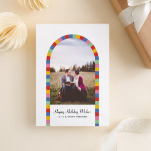 Cartes Pour Fêtes Annuelles Arc de frontière coloré Photo Noël Vacances