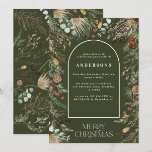 Cartes Pour Fêtes Annuelles Arc de Noël aquarelle botanique Noël Holi