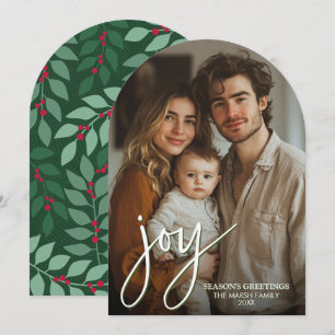 Cartes Pour Fêtes Annuelles Arc de photo avec énorme script Joie - dos botaniq