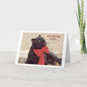 Cartes Pour Fêtes Annuelles Arc de vacances de léopard de noir