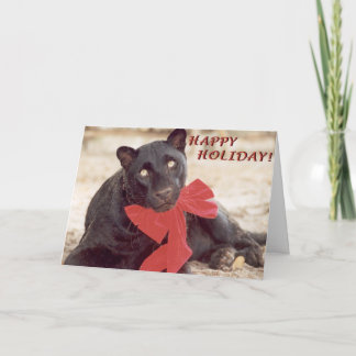 Cartes Pour Fêtes Annuelles Arc de vacances de léopard de noir