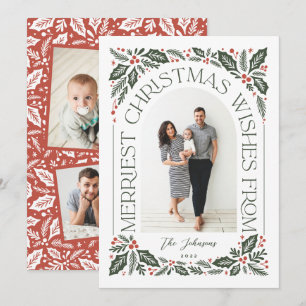 Cartes Pour Fêtes Annuelles Arc de voeux de Noël avec 3 photos
