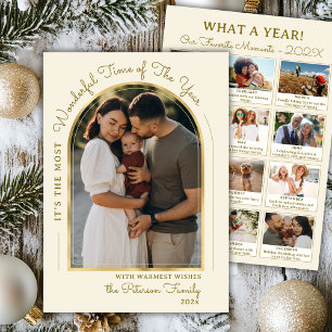 Cartes Pour Fêtes Annuelles Arc d'or moderne année en examen 13 Photo Collage