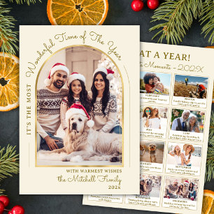 Cartes Pour Fêtes Annuelles Arc d'or moderne année en examen 13 Photo Collage