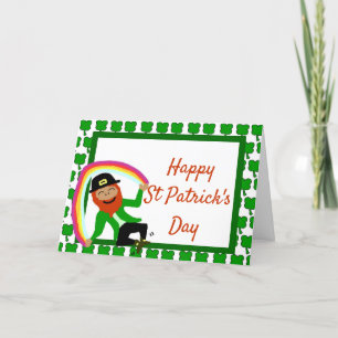 Cartes Pour Fêtes Annuelles Arc-en-ciel de la Saint-Patrick or lutin trèfle