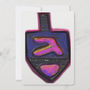 Cartes Pour Fêtes Annuelles Arc-en-ciel de néon foncé ח נ ו כ ה Hanoukka dreid