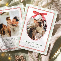 Cartes Pour Fêtes Annuelles Arc-en-ciel Rouge & Vert Ruban Fantaisiste
