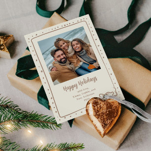 Cartes Pour Fêtes Annuelles Arc enrubanné Caprice Photo Joyeuses Fêtes Taupe