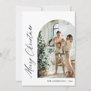 Cartes Pour Fêtes Annuelles Arc minimaliste moderne photo Joyeux Noël