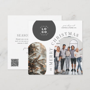 Cartes Pour Fêtes Annuelles Arc moderne affaires photo Noël