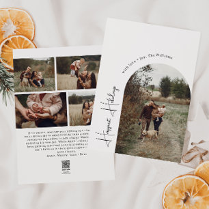 Cartes Pour Fêtes Annuelles Arc moderne Boho Happest Holidays Cinq Photo