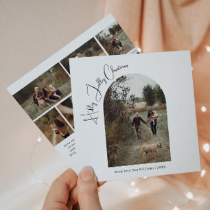Cartes Pour Fêtes Annuelles Arc moderne Boho Holly Jolly Noël Sept photos