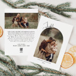 Cartes Pour Fêtes Annuelles Arc moderne Boho Joyeux Deux photos<br><div class="desc">Célébrez la joie de la saison avec cette arche boho moderne joyeuse deux cartes de vacances photo. Le script unique et chic éditable crée une touche de charme et d'individualité. Son design simple et élégant, noir et blanc, avec son cadre d'arche bohème classique, évoque une ambiance hivernale fantaisiste. La police...</div>