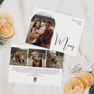 Cartes Pour Fêtes Annuelles Arc moderne Boho Oh Merry Four Photo