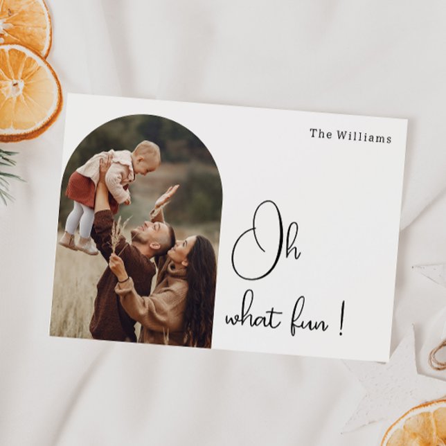 Cartes Pour Fêtes Annuelles Arc moderne Boho Oh Quel plaisir une photo (Créateur téléchargé)