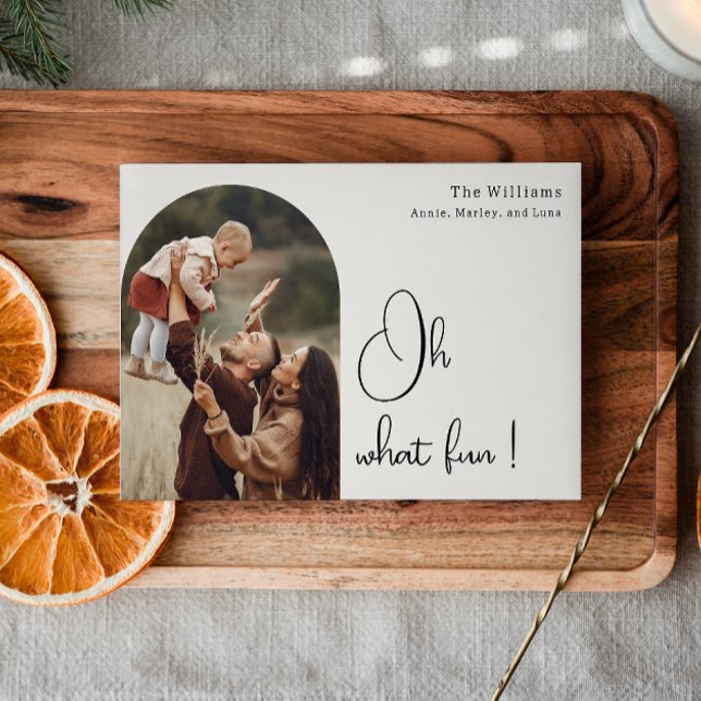 Cartes Pour Fêtes Annuelles Arc moderne Boho Oh Quel plaisir une photo (Créateur téléchargé)