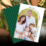 Cartes Pour Fêtes Annuelles Arc moderne élégant photo Noël<br><div class="desc">Cette carte photo de Noël offre un design minimaliste avec une photo moderne voûtée. Le design offre du texte vert foncé qui courbe le long du bord de l'image est accentué avec un élégant script manuscrit.</div>