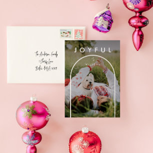 Cartes Pour Fêtes Annuelles Arc moderne minimaliste Noël photo pleine