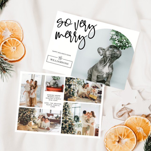 Cartes Pour Fêtes Annuelles Arc moderne Photo Famille Noël (Cute Modern Family Photo Card)