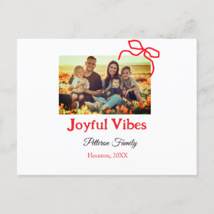 Cartes Pour Fêtes Annuelles Arc rouge joyeuse Vibes ajouter nom de famille pho