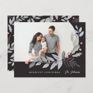 Cartes Pour Fêtes Annuelles Arch Holly Berry Feuilles Photo de Noël