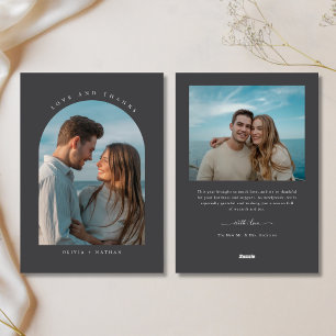 Cartes Pour Fêtes Annuelles Arch moderne amour et merci photo nouvellement mar