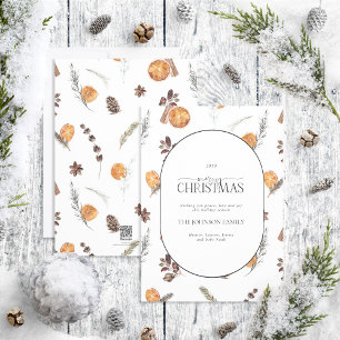 Cartes Pour Fêtes Annuelles Arch moderne Boho hiver Citrus Joyeux Noël Hol