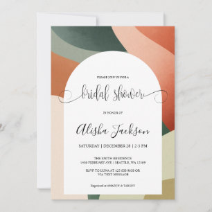 Cartes Pour Fêtes Annuelles Arch Terracotta & Sage Fête des mariées
